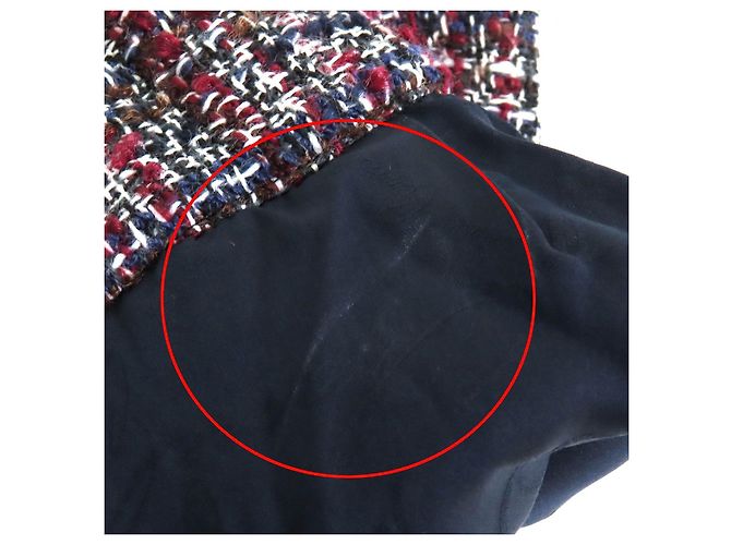 Chanel Dallas Mischgewebe Jacke Schwarz Weiß Rot Marineblau - Ansicht 10