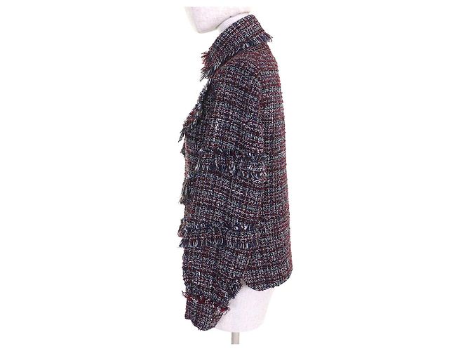 Chanel Dallas Mischgewebe Jacke Schwarz Weiß Rot Marineblau - Ansicht 2