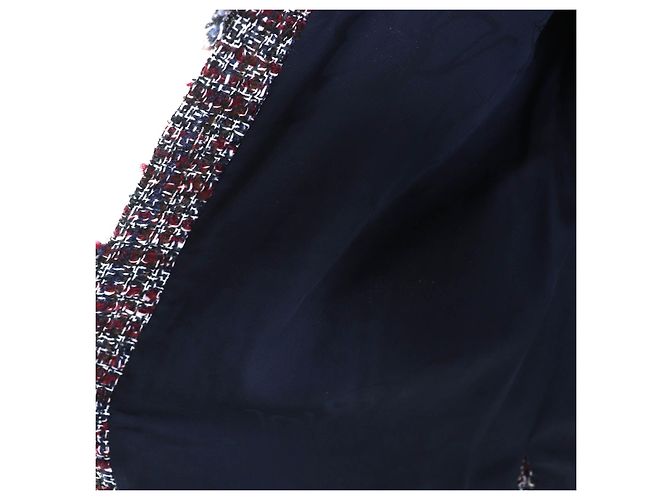 Chanel Dallas Mischgewebe Jacke Schwarz Weiß Rot Marineblau - Ansicht 5