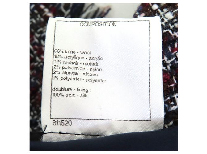 Chanel Dallas Mischgewebe Jacke Schwarz Weiß Rot Marineblau - Ansicht 8
