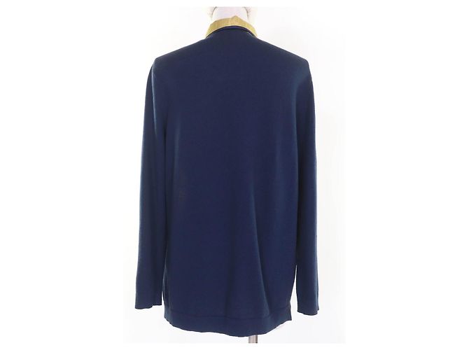 Camisa de manga larga de punto de cachemira Hermès Azul Azul marino - vista 3