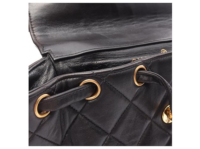Timeless Chanel Matelassé Lammfell Rucksack Schwarz - Ansicht 7