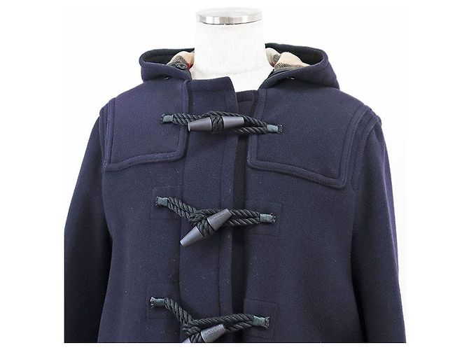 Abrigo de lana virgen y nylon Burberry Londres Inglaterra Azul Azul marino - vista 2