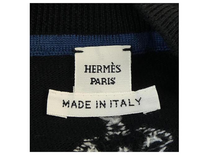 Hermès Hermes Wollstrick-Oberteil Schwarz - vista 4