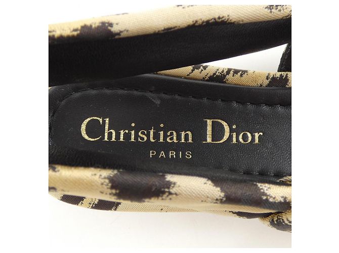 Scarpe Flat DIOR MIZZA di Christian Dior Nero Beige - vista 6