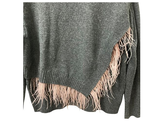 Autre Marque Pullover mit Federstrickkragen LE CIEL BLEU Braun Pink - Ansicht 3