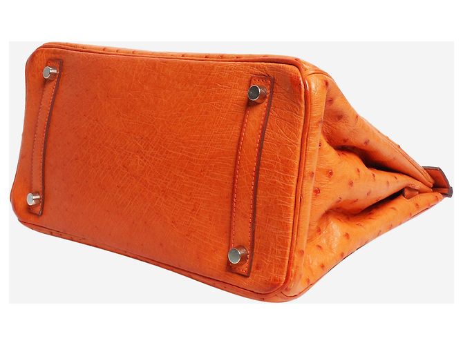Hermès Borsa Birkin 30 arancione in pelle di struzzo - vista 4