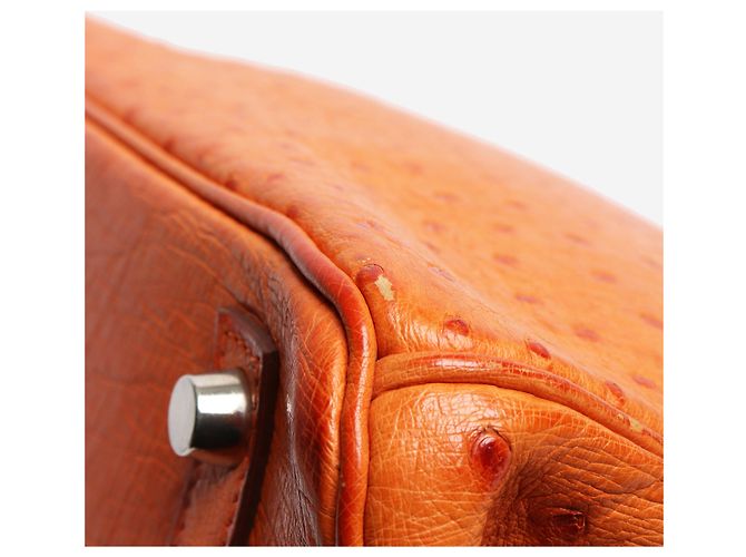 Hermès Borsa Birkin 30 arancione in pelle di struzzo - vista 6
