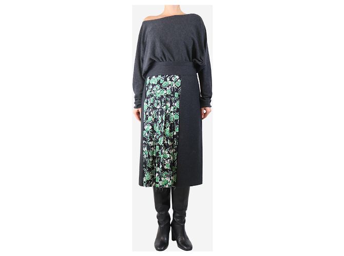 Marni Falda midi de mezcla de lana y seda gris oscuro - talla UK 10 - vista 2