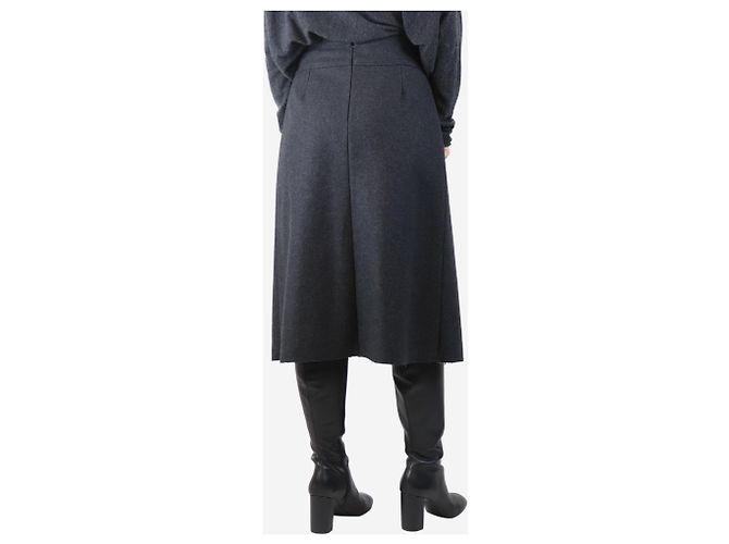 Marni Falda midi de mezcla de lana y seda gris oscuro - talla UK 10 - vista 3