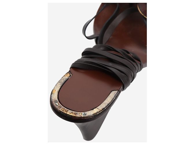 Tory Burch Braune Patos-Absatzsandalen - Größe EU 38.5 - Ansicht 5