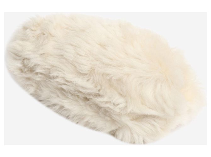 Bottega Veneta Borsa in shearling crema con catena dorata Crudo - vista 3
