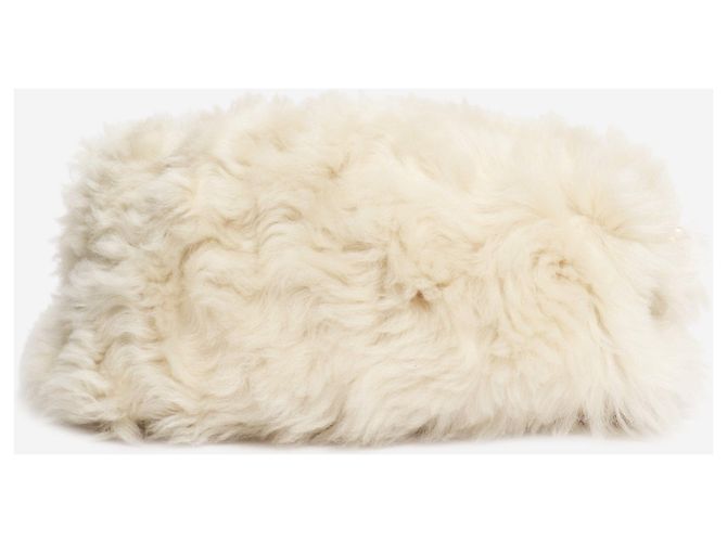 Bottega Veneta Borsa in shearling crema con catena dorata Crudo - vista 5
