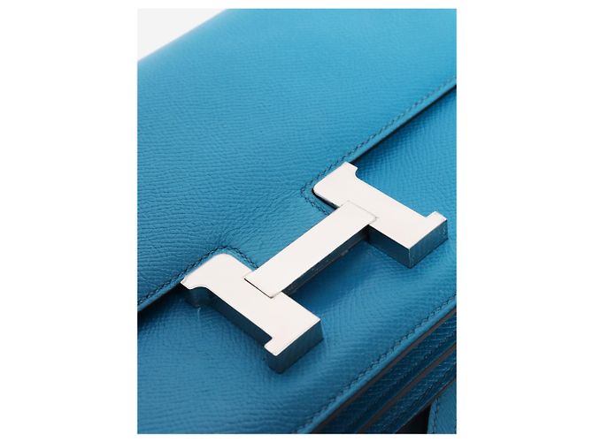 Hermès Borsa Constance Elan blu in pelle Epsom - vista 7