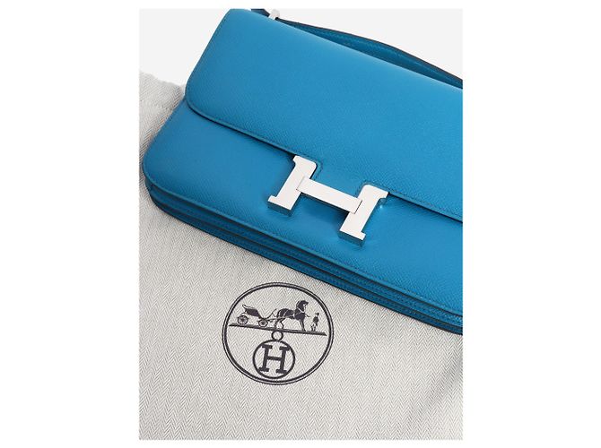 Hermès Borsa Constance Elan blu in pelle Epsom - vista 8