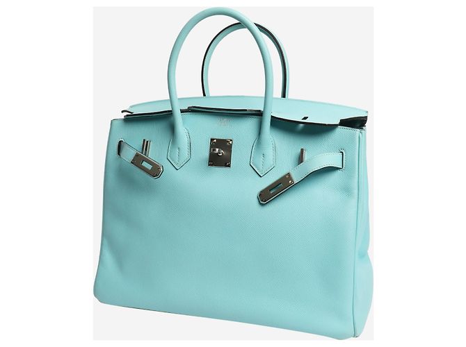 Hermès Birkin 35 in epson blu atol - vista 5