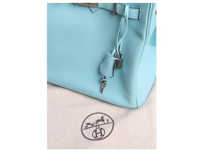 Hermès Birkin 35 in epson blu atol - vista 8