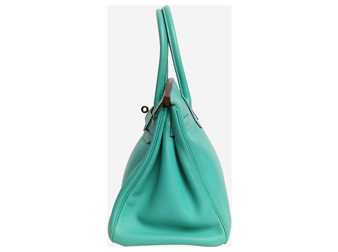 Hermès Borsa Birkin 30 turchese 2008 in pelle Swift Blu - vista 2