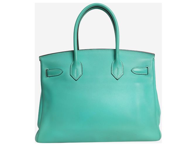 Hermès Borsa Birkin 30 turchese 2008 in pelle Swift Blu - vista 4