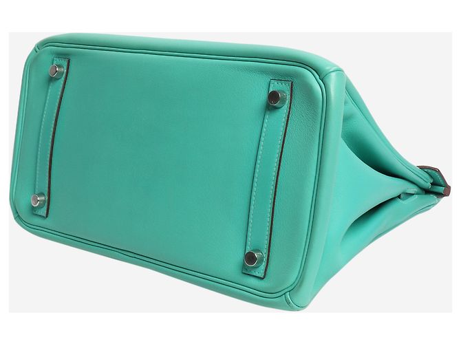Hermès Borsa Birkin 30 turchese 2008 in pelle Swift Blu - vista 5
