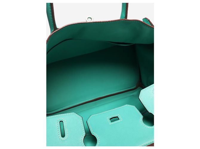 Hermès Borsa Birkin 30 turchese 2008 in pelle Swift Blu - vista 7