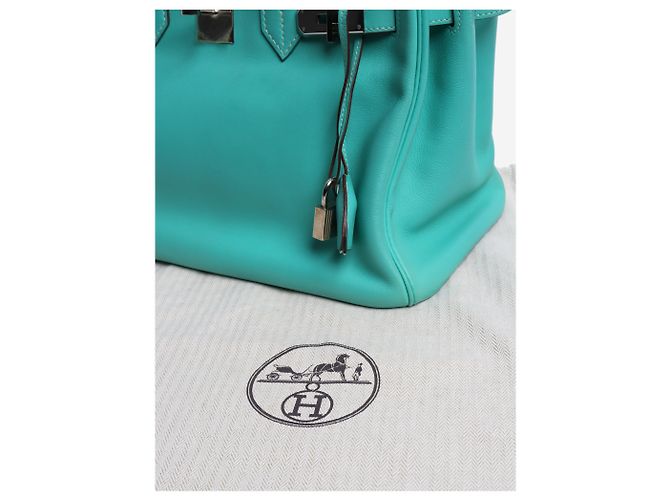 Hermès Borsa Birkin 30 turchese 2008 in pelle Swift Blu - vista 8