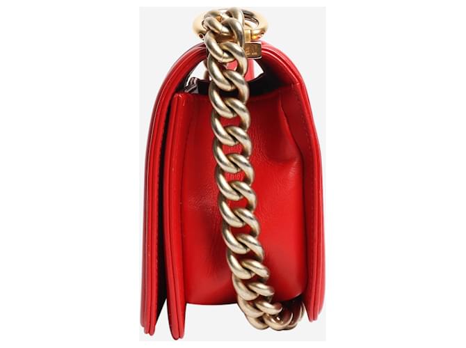 Boy Chanel Bolso de niño en python rojo 2014 Roja - vista 2