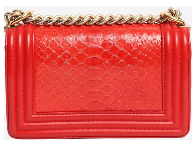 Boy Chanel Bolso de niño en python rojo 2014 Roja - vista 3