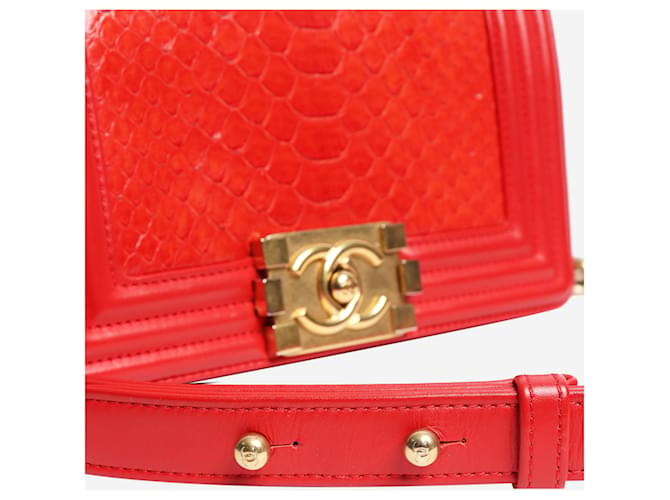 Boy Chanel Bolso de niño en python rojo 2014 Roja - vista 4