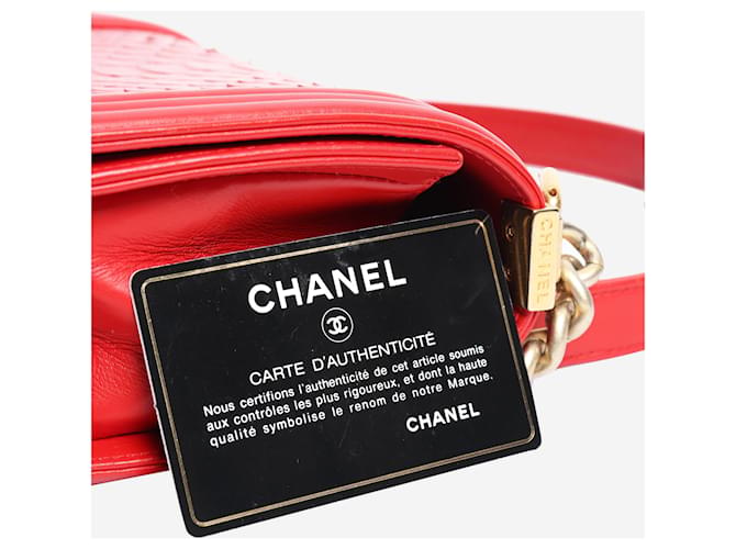 Boy Chanel Bolso de niño en python rojo 2014 Roja - vista 8