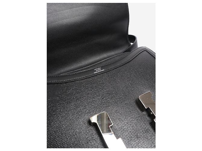 Hermès Constance de lona y cuero negro - vista 7