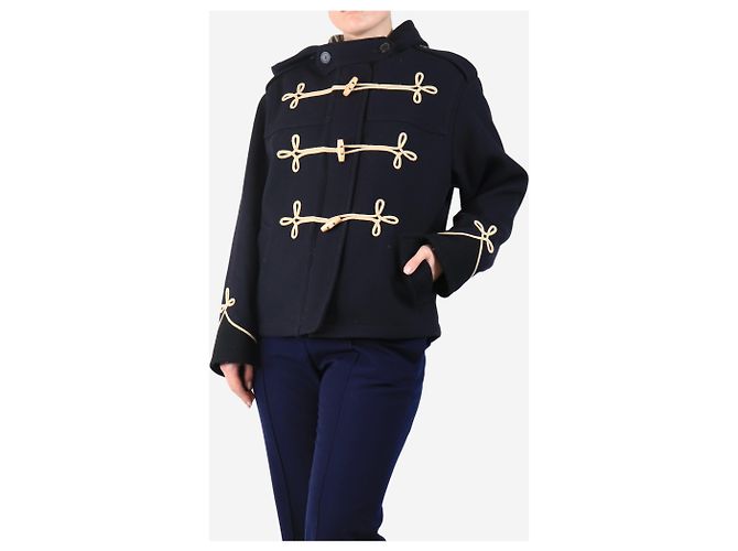 The Kooples Abrigo peacoat con capucha azul marino - talla UK 8 - vista 3