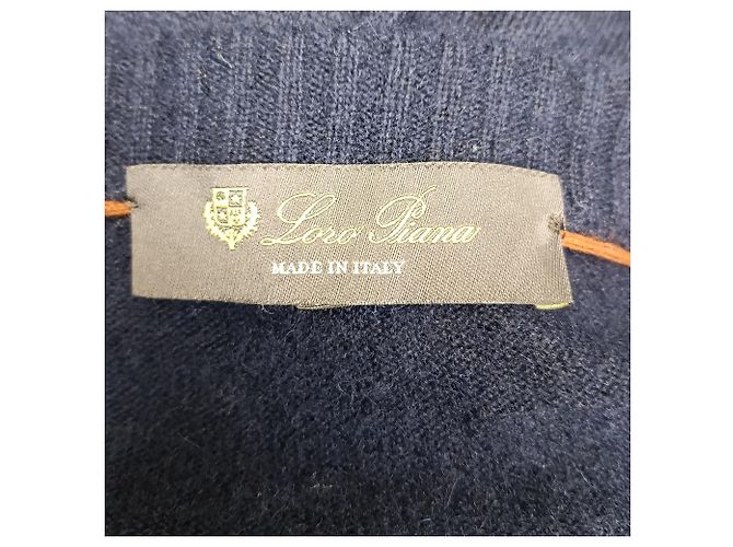 Loro Piana Strickpullover aus marineblauem Kaschmir mit Rundhalsausschnitt - Ansicht 4