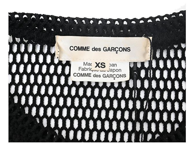 Comme Des Garcons Comme Des Garçons Mesh Langarm-Midi-Kleid aus schwarzem Polyester - Ansicht 4