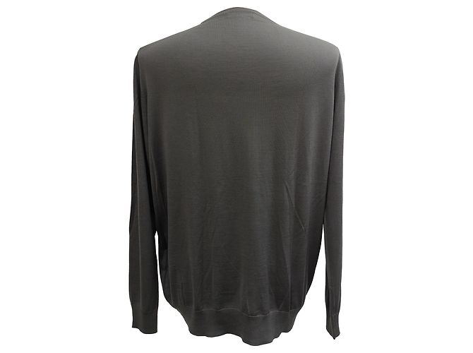 Prada Rundhals-Sweatshirt aus grauer Schurwolle - Ansicht 2
