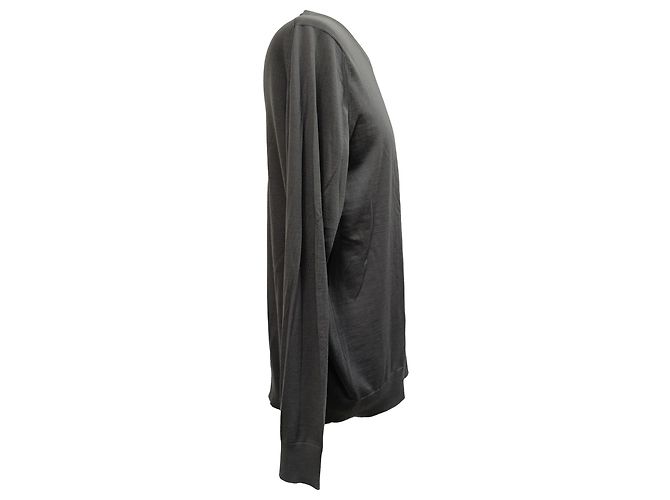 Prada Rundhals-Sweatshirt aus grauer Schurwolle - Ansicht 3