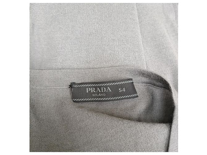 Prada Rundhals-Sweatshirt aus grauer Schurwolle - Ansicht 5