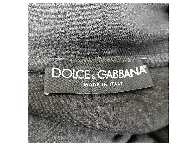 Sudadera de algodón gris bordada con tigre Dolce & Gabbana - vista 5