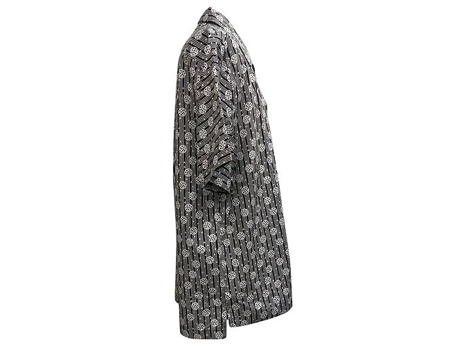 Camicia con stampa geometrica Dolce & Gabbana in cotone nero e bianco - vista 2