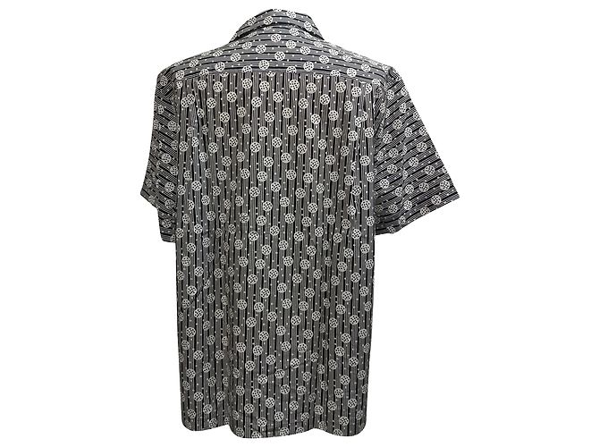 Camicia con stampa geometrica Dolce & Gabbana in cotone nero e bianco - vista 3