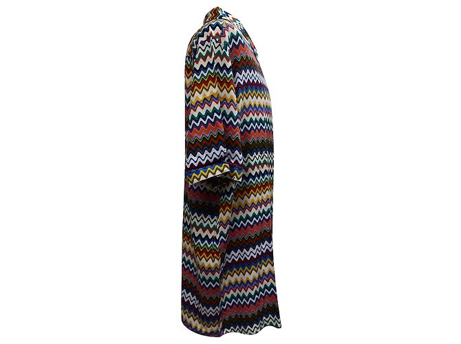 Camicia a maniche lunghe con colletto convertibile stampata in viscosa multicolore Missoni - vista 2