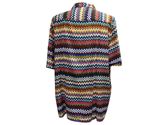 Camicia a maniche lunghe con colletto convertibile stampata in viscosa multicolore Missoni - vista 3
