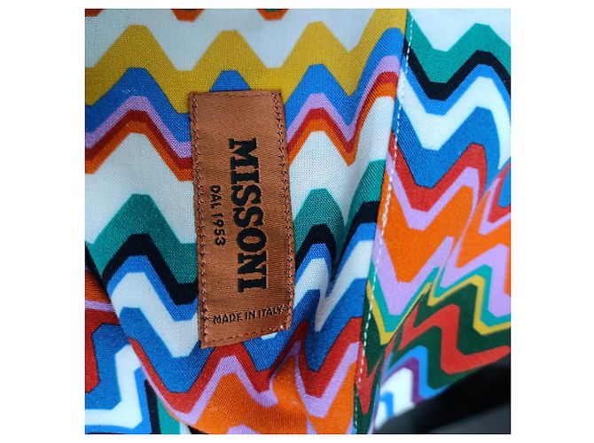 Camicia a maniche lunghe con colletto convertibile stampata in viscosa multicolore Missoni - vista 5