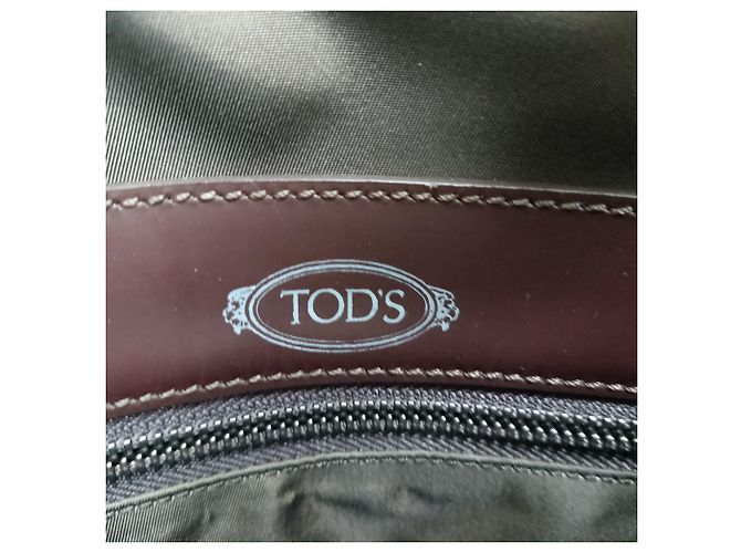 Tod's Slim Script Tote aus braunem Leder Rot - Ansicht 7