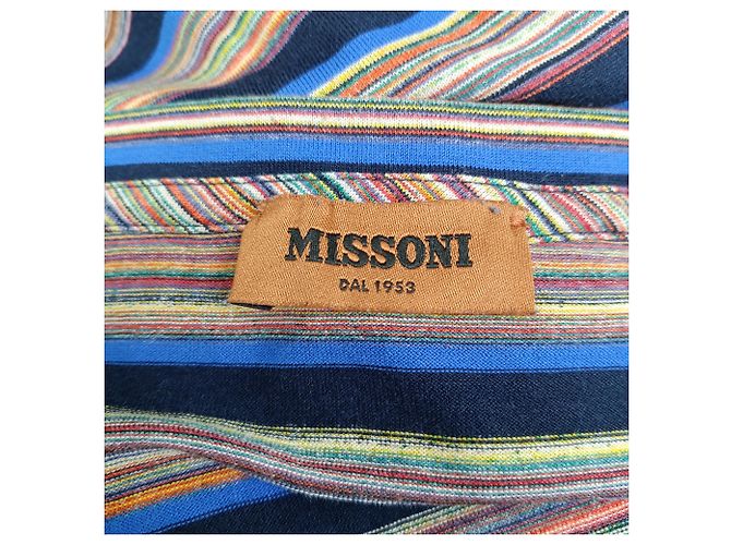T-shirt a righe patch Missoni in cotone multicolore - vista 3