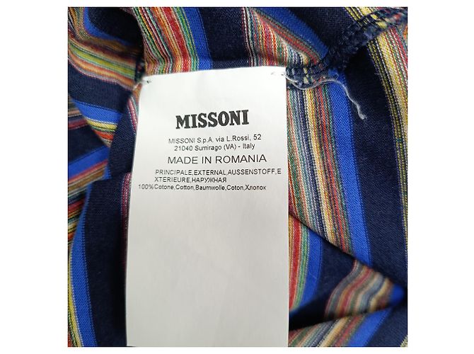 T-shirt a righe patch Missoni in cotone multicolore - vista 4