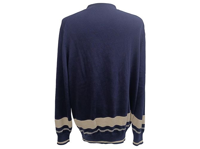 Strickjacke aus navyblauer Baumwolle mit Knöpfen von Brunello Cucinelli Marineblau - Ansicht 2