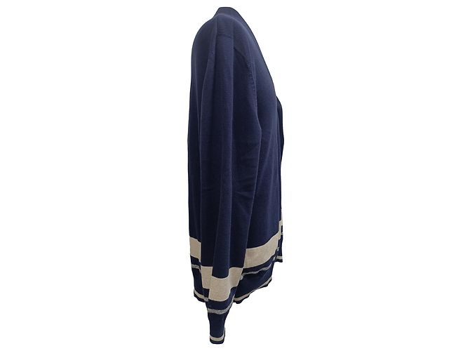 Strickjacke aus navyblauer Baumwolle mit Knöpfen von Brunello Cucinelli Marineblau - Ansicht 4