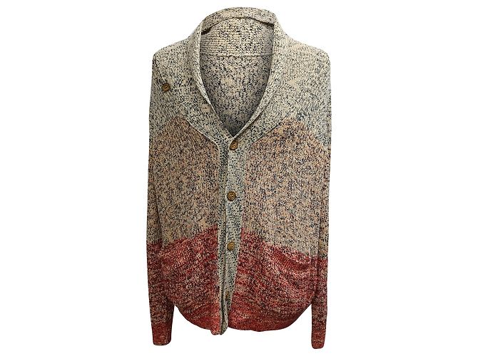 Missoni gestrickte Strickjacke mit Schalkragen aus mehrfarbigem Baumwollmaterial Mehrfarben - Ansicht 2