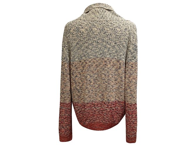 Missoni gestrickte Strickjacke mit Schalkragen aus mehrfarbigem Baumwollmaterial Mehrfarben - Ansicht 3